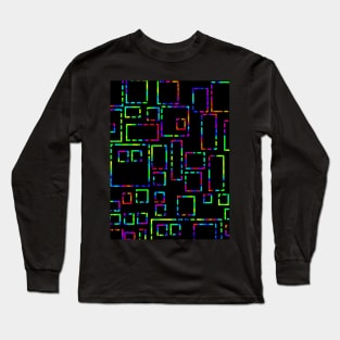 Rainbow Blocks on Black 5748 Long Sleeve T-Shirt